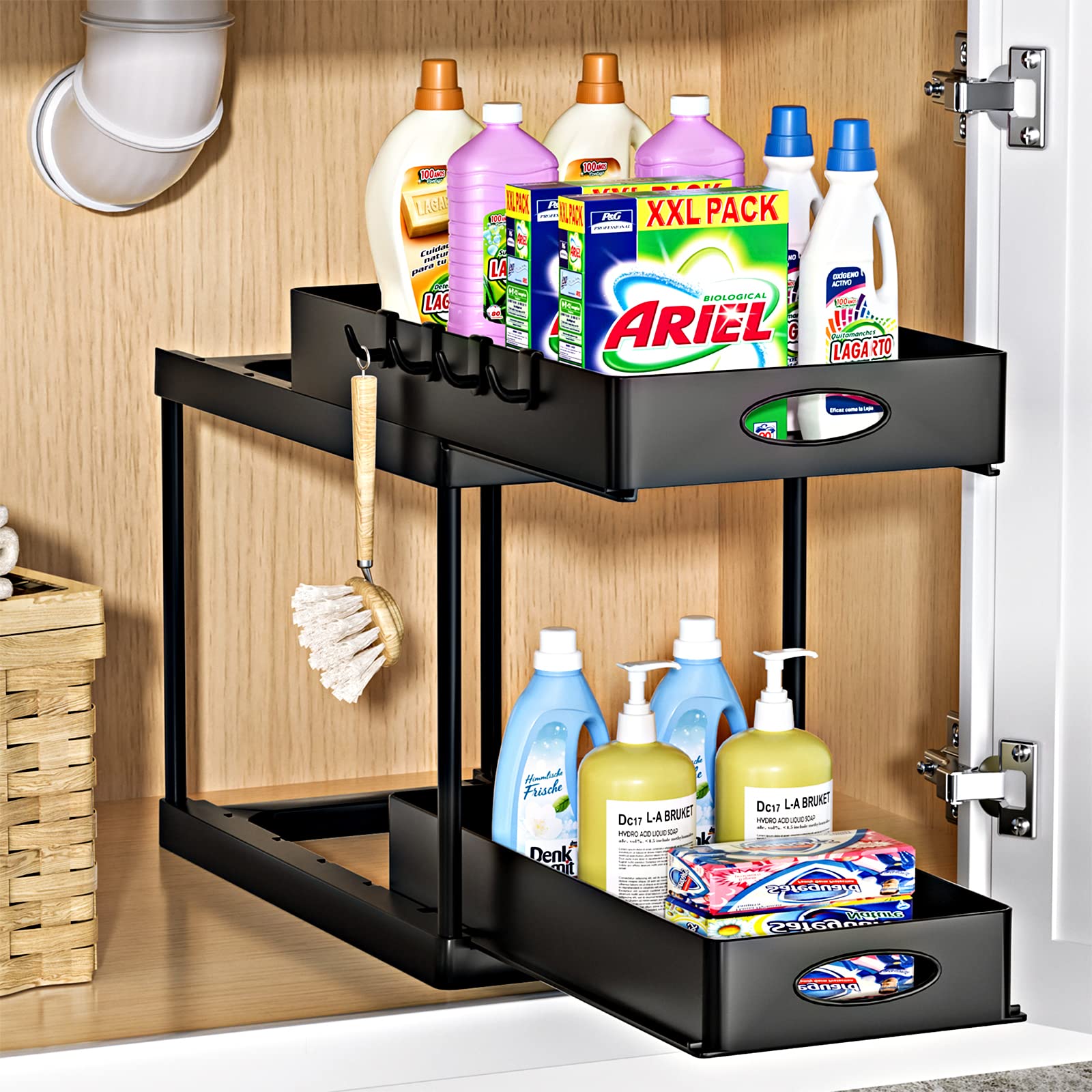 Dual Sliding Cabinet Organizer