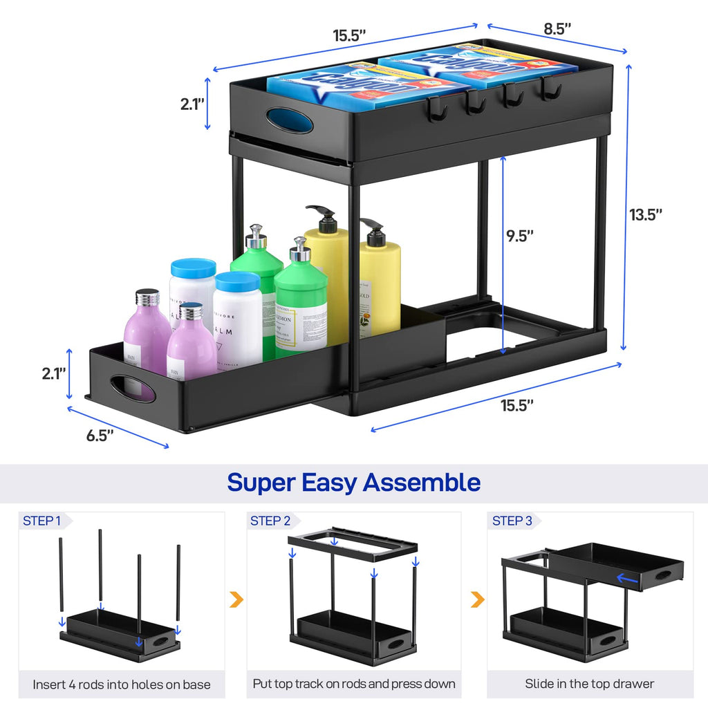 Dual Sliding Cabinet Organizer