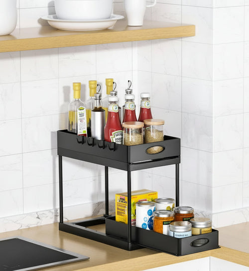 Dual Sliding Cabinet Organizer